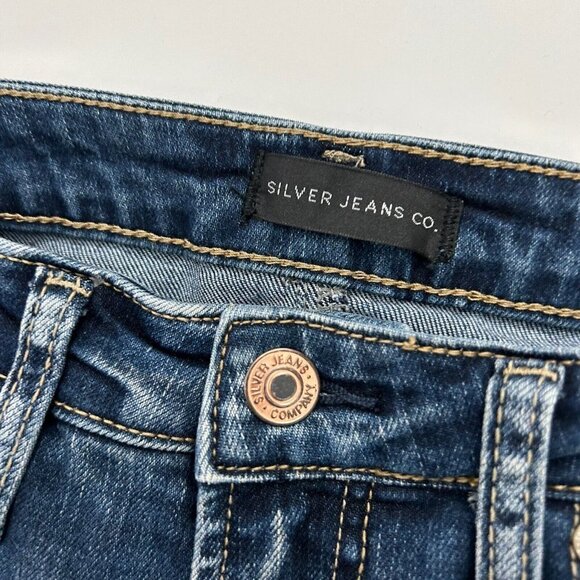 Silver Beau Slim Leg Jeans Womens Size 27 Mid Rise Ankle - Picture 9 of 12